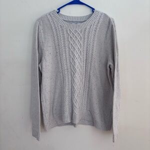 Croft & Barrow Cable Knit Sweater Petite Large Cream Speckled Cozy